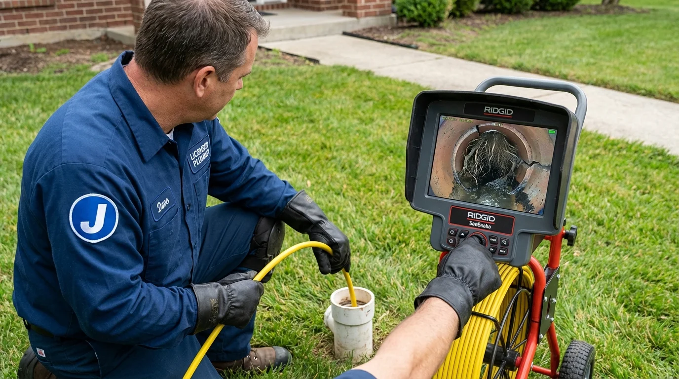 Sewer camera inspection being performed by Johns Plumbing LLC in Mayo